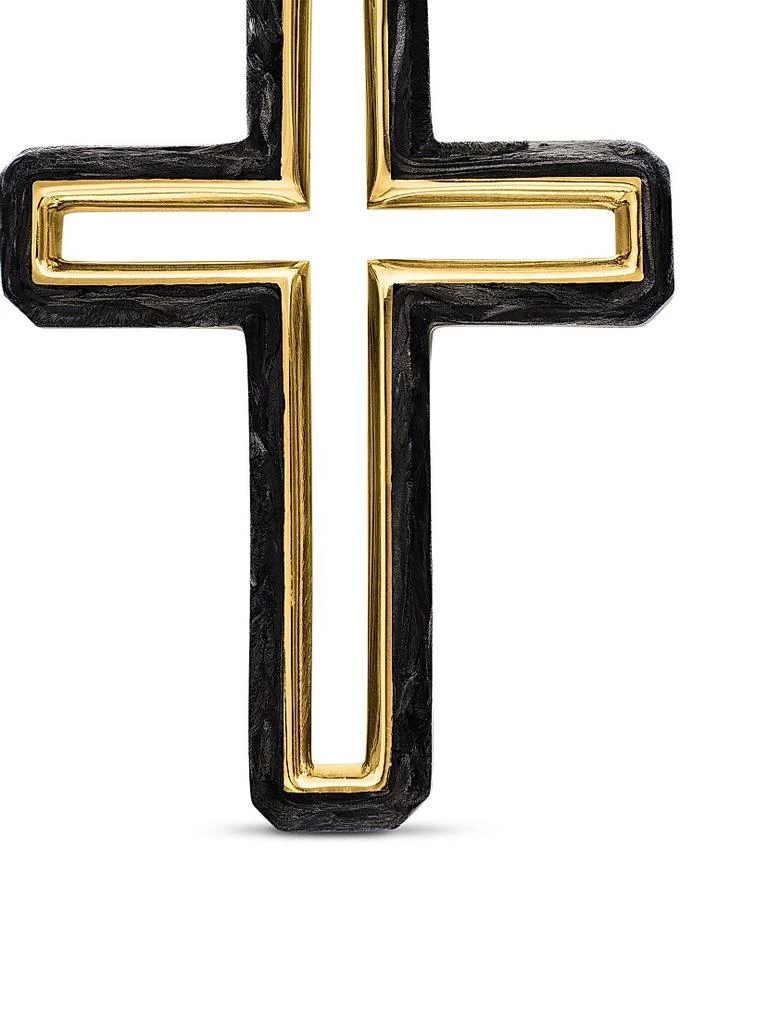 David Yurman Forged Carbon Cross Pendant in 18K Yellow Gold, 24mm 6