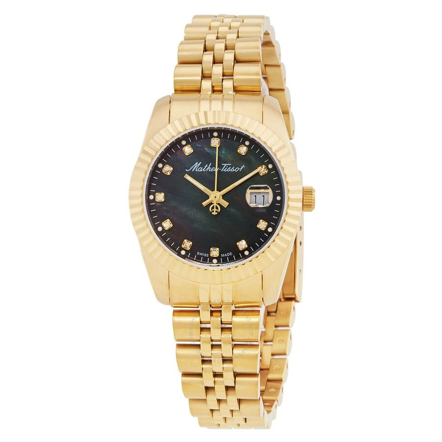 Mathey-Tissot Mathy III MOP Quartz Black Dial Ladies Watch D910PN 1