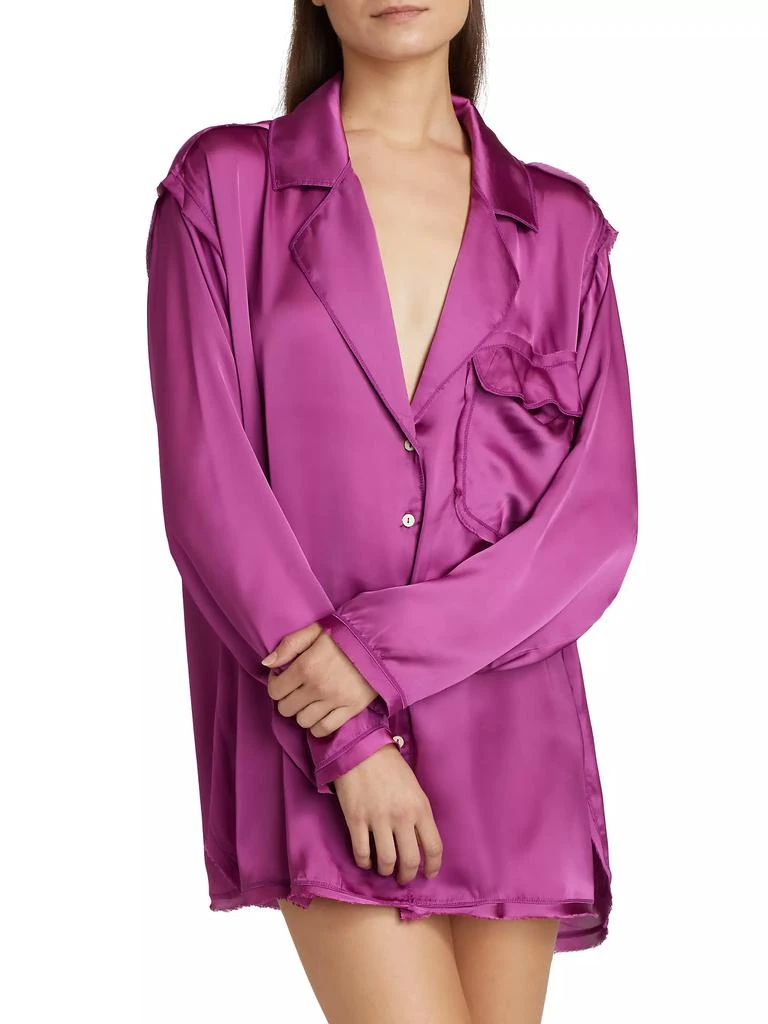 Free People Like Honey Satin Pajama Shirt 3