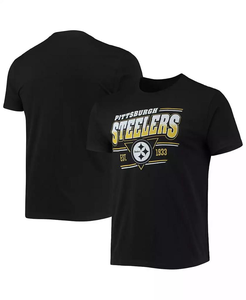 Junk Food Men's Black Pittsburgh Steelers Throwback T-shirt