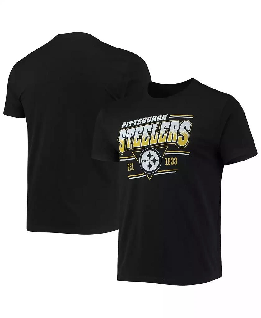 Junk Food Men's Black Pittsburgh Steelers Throwback T-shirt 2