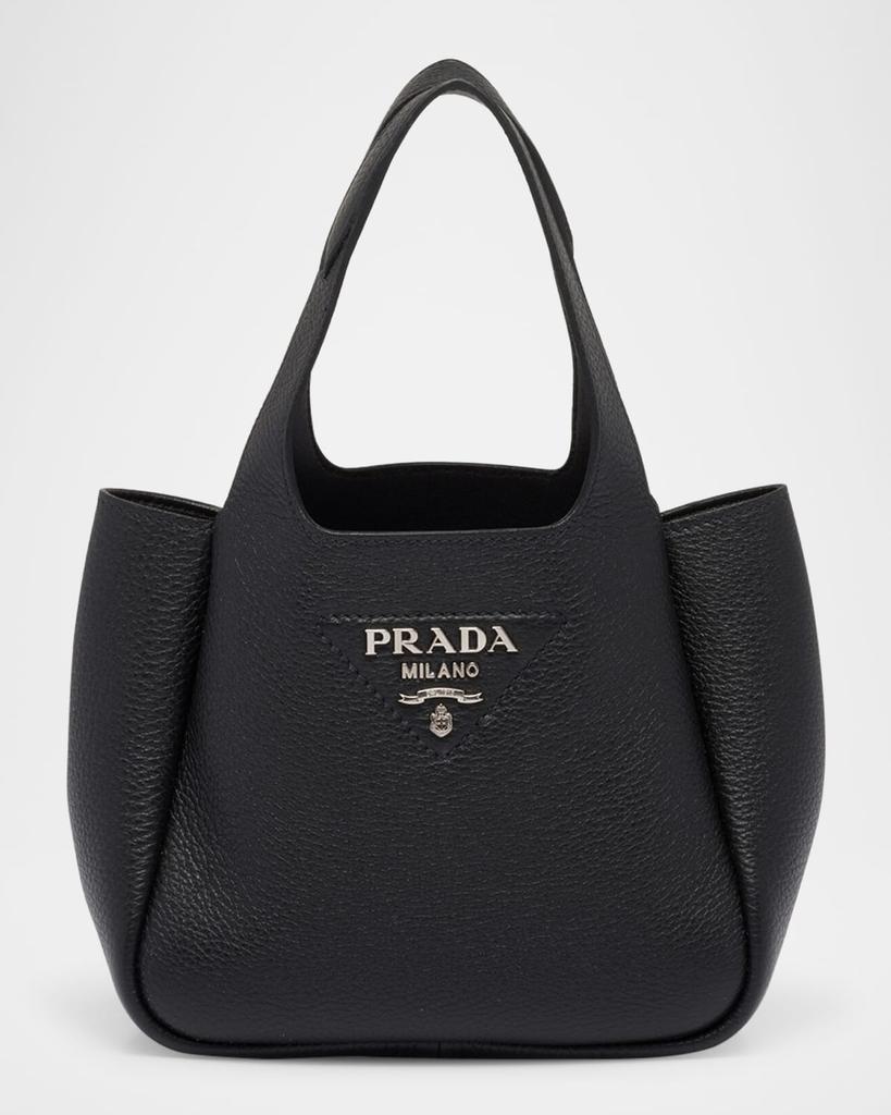 Prada Small Symbole Leather Top Handle Bag With Stitching Prada Small Symbole Leather Top Handle Bag With Stitching