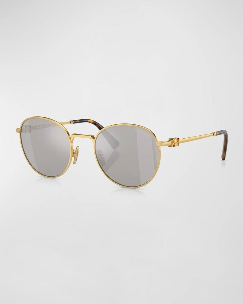 Miu Miu Logo Metal Round Sunglasses 1
