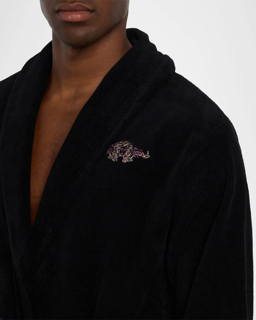 Versace Men
s Coral-Trim Cotton Terry Robe 4