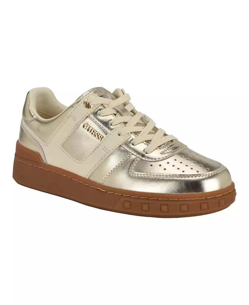 GUESS Women
s Inart Low Profile Sporty Gum Bottom Lace-Up Sneakers 1