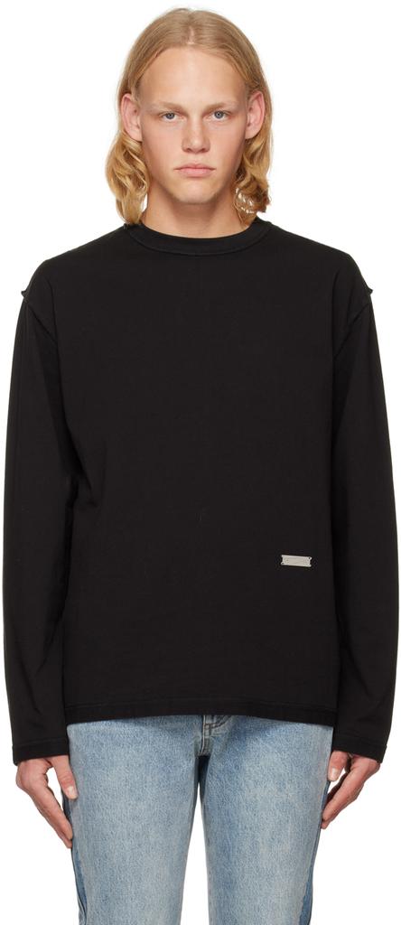 C2H4 Black Inside Out Long Sleeve T-Shirt