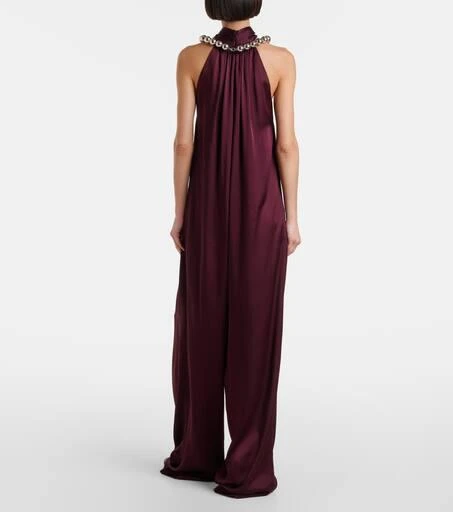 Stella McCartney Embellished halterneck satin jumpsuit 3