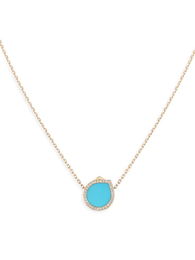 Repossi Antifer 18K Rose Gold, Turquoise & 0.18 TCW Diamond Pendant Necklace 1