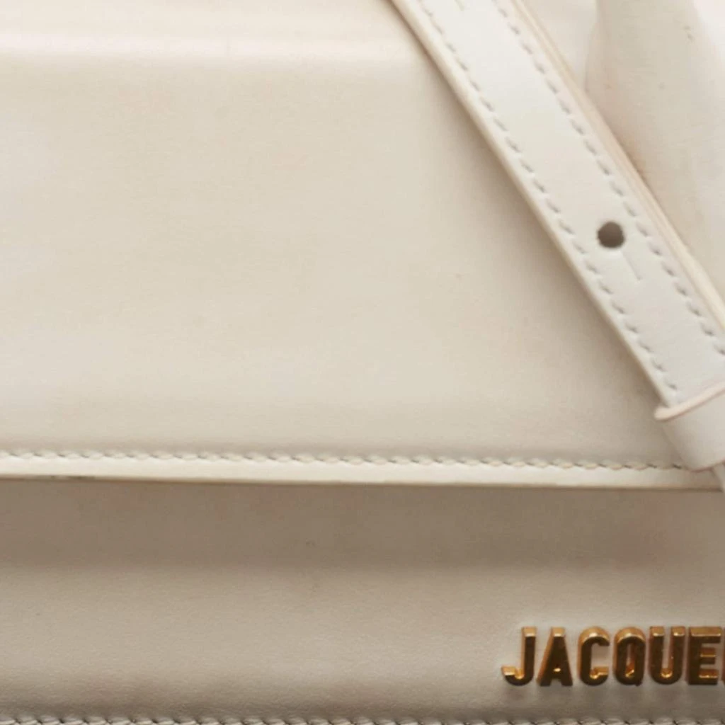 Jacquemus Jacquemus White Leather Long Le Chiquito Top Handle Bag 5