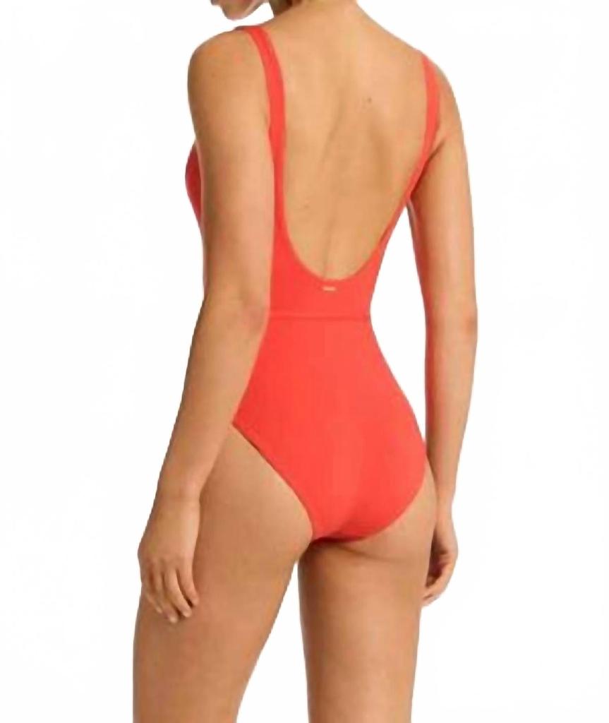 Sea Level Australia Women
s Casa Del Mar Plunge One Piece In Flame