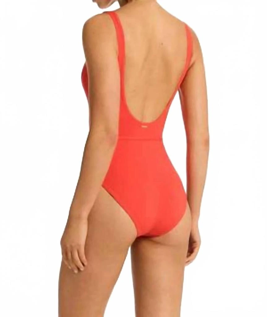 Sea Level Australia Women's Casa Del Mar Plunge One Piece In Flame 2