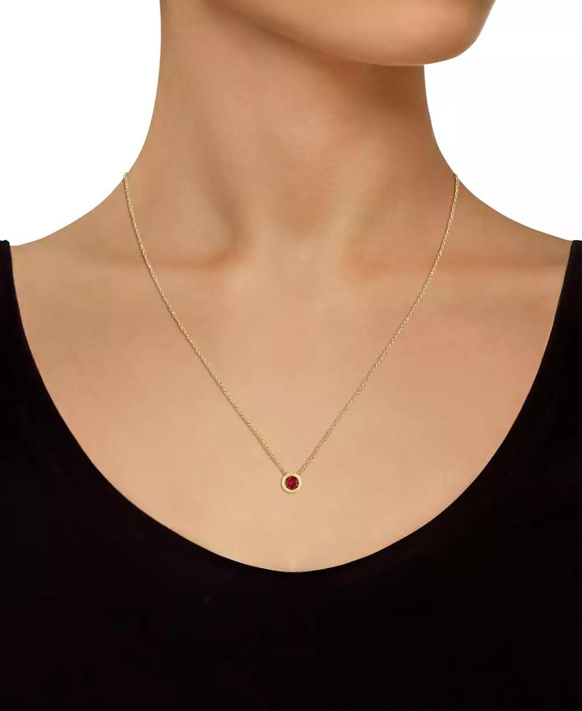 Macy's Gemstone Round 18" Pendant Necklace in 10k Yellow Gold (also in 10k White Gold)