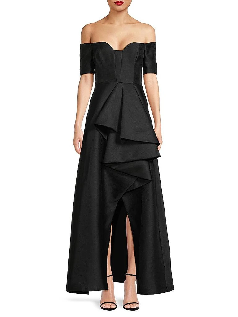 Black Halo Serafina Jacquard Piqué Gown 3