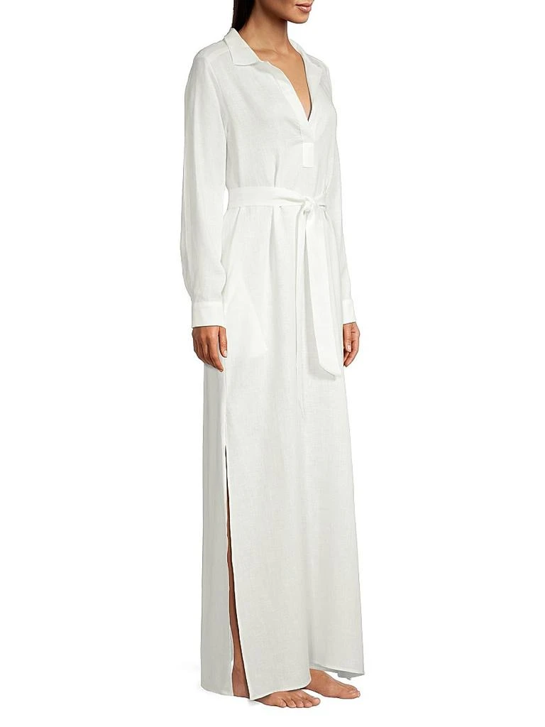 Pour Les Femmes Linen Maxi Shirtdress 4