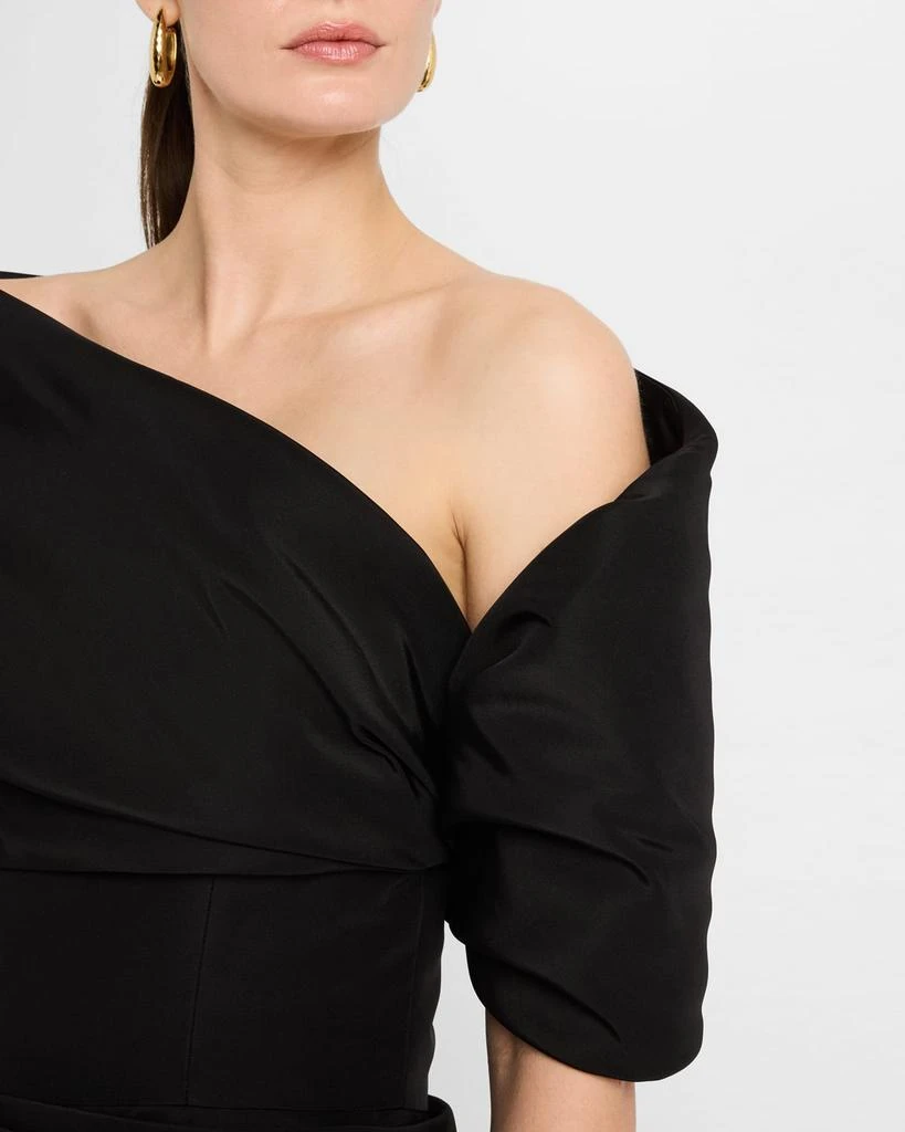 Oscar de la Renta Draped Faille Off-The-Shoulder Gown 5