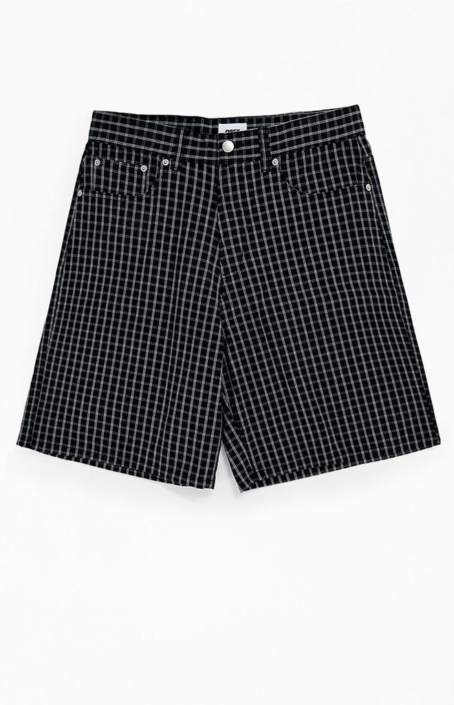 Obey Plaid Baggy Denim Shorts