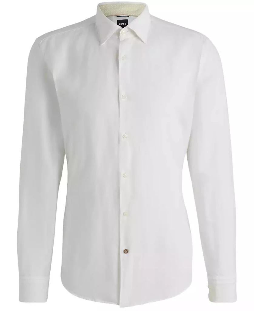 Men's Linen-Cotton Chambray Regular-Fit Dress Shirt  On Sale Now with Up  to 12% Off | Discover Exclusive Deals & Savings at BeyondStyle  Authentic Hugo  Boss dress_shirt|brands|hugo boss men's clothing with