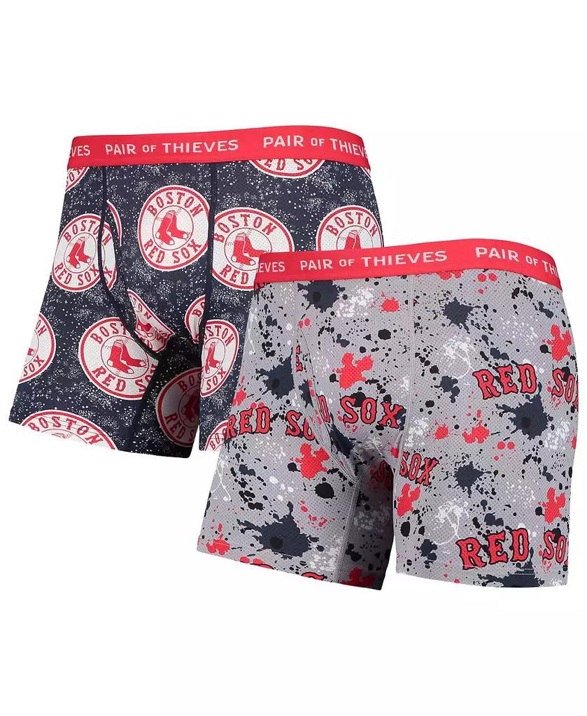 Pair Of Thieves Men's Gray, Navy Boston Red Sox Super Fit 2-Pack Boxer Briefs Set