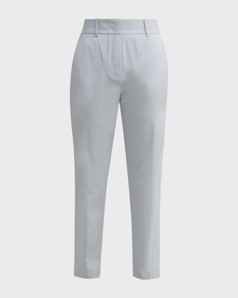 Eleventy Cropped High-Rise Tapered Pants