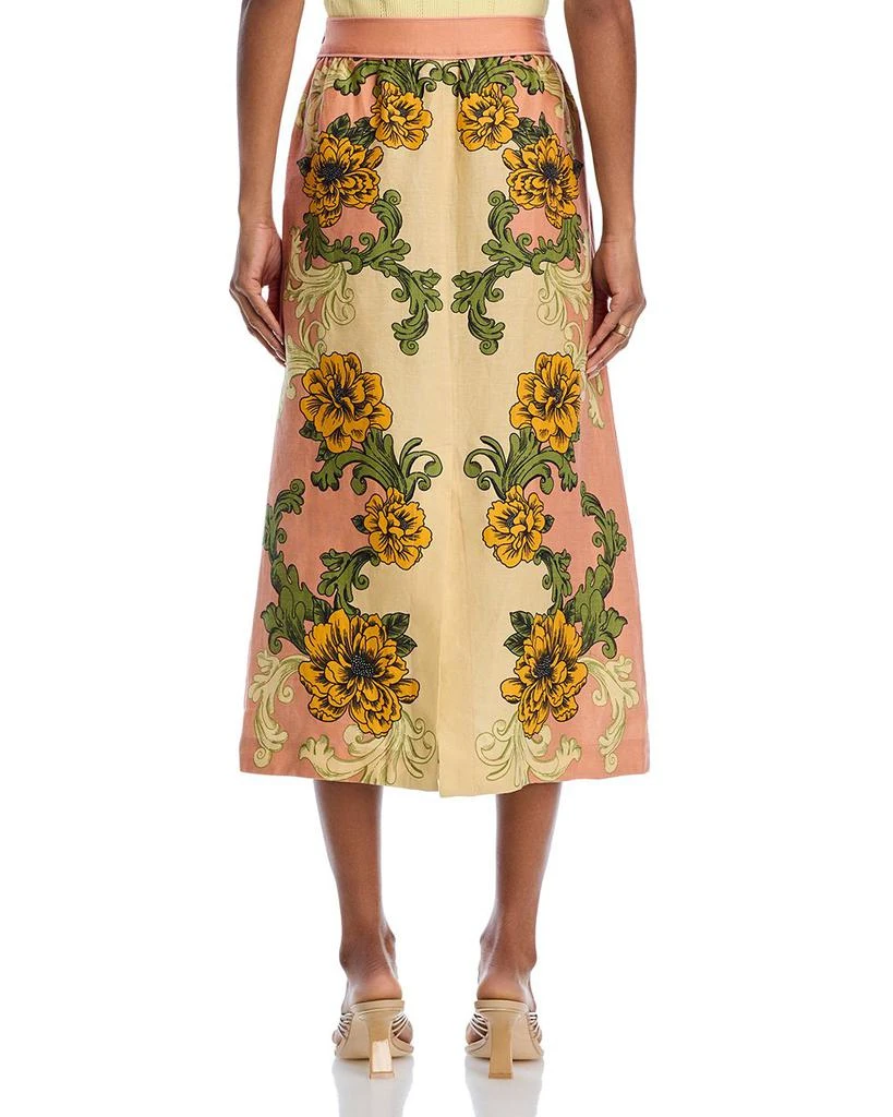 Farm Rio Delicate Flower Linen Arabesque Skirt 3