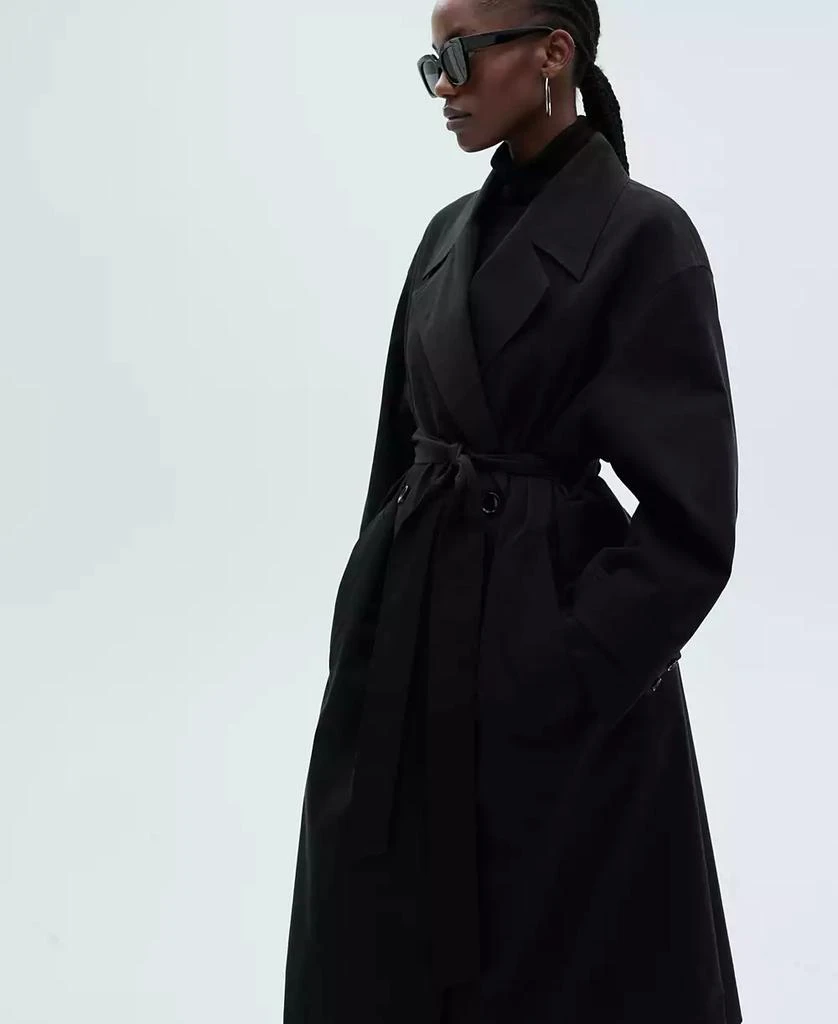 Mango Women's Long Oversized Double-Breasted Trench Coat 7
