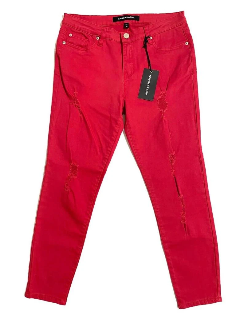 Ashley Mason Ashley Mason - Women's Distressed Denim Skinny Jeans 1