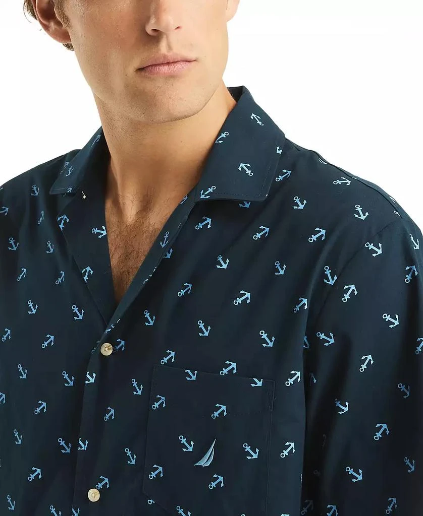 Nautica Men's Crafted Printed Camp Sleep Pajama Shirt 3