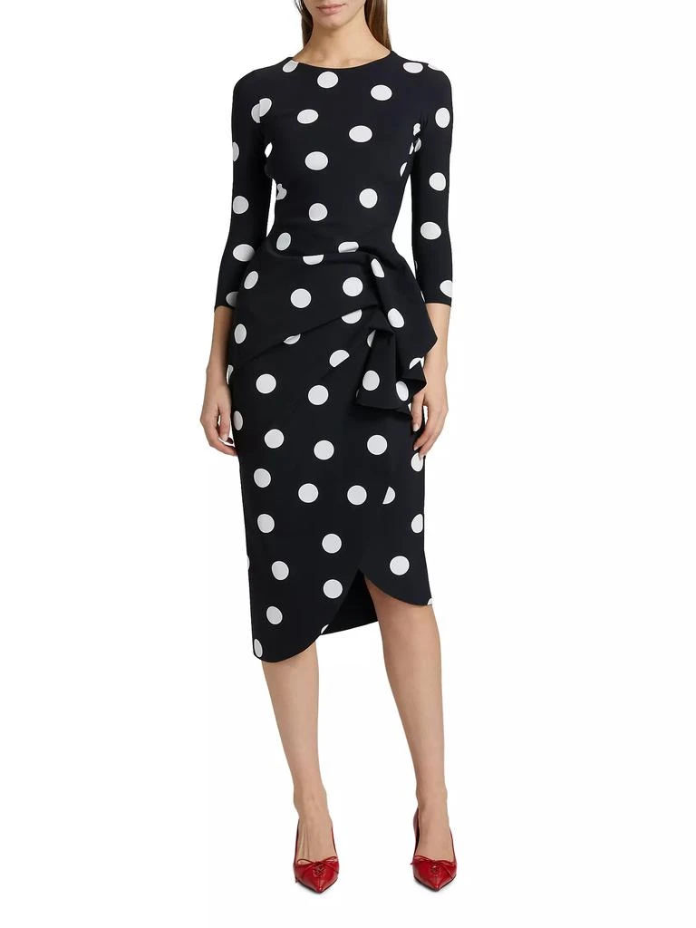 Chiara Boni Wang Polka Dot Draped Sheath Dress 3