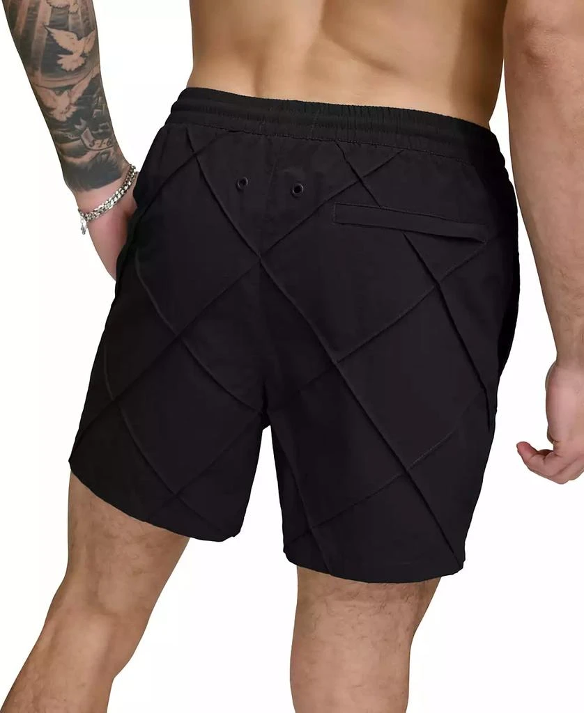 DKNY Men's Diamond Pintuck Performance 5" Volley Shorts 2