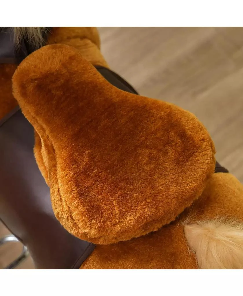 Qaba Ride on Horse, Walking Horse Toy, Kids Plush Riding Pony w/ Wheels 9