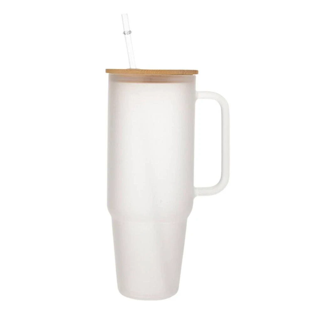 Creative Gifts International Creative Gifts International - Glass 40 oz. Tumbler with Bamboo Lid, Handle & Straw