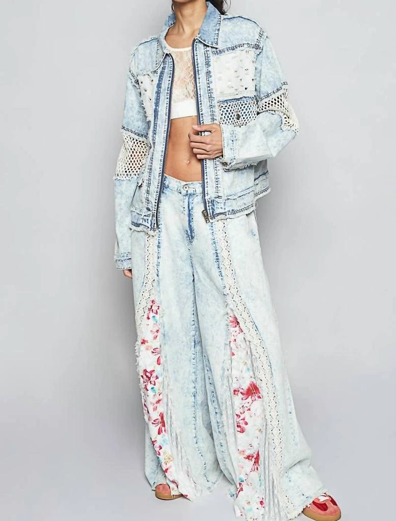 POL Pol - Long Sleeve Stud 3d Cargo Pockets Denim Jacket 6