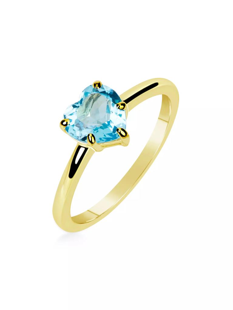 Meira T 14K Yellow Gold &amp; Blue Topaz Heart Ring