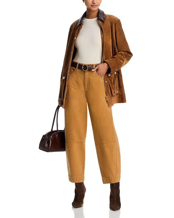 FRAME The Twisted High Rise Wide Leg Ankle Jeans in Biscuit 2