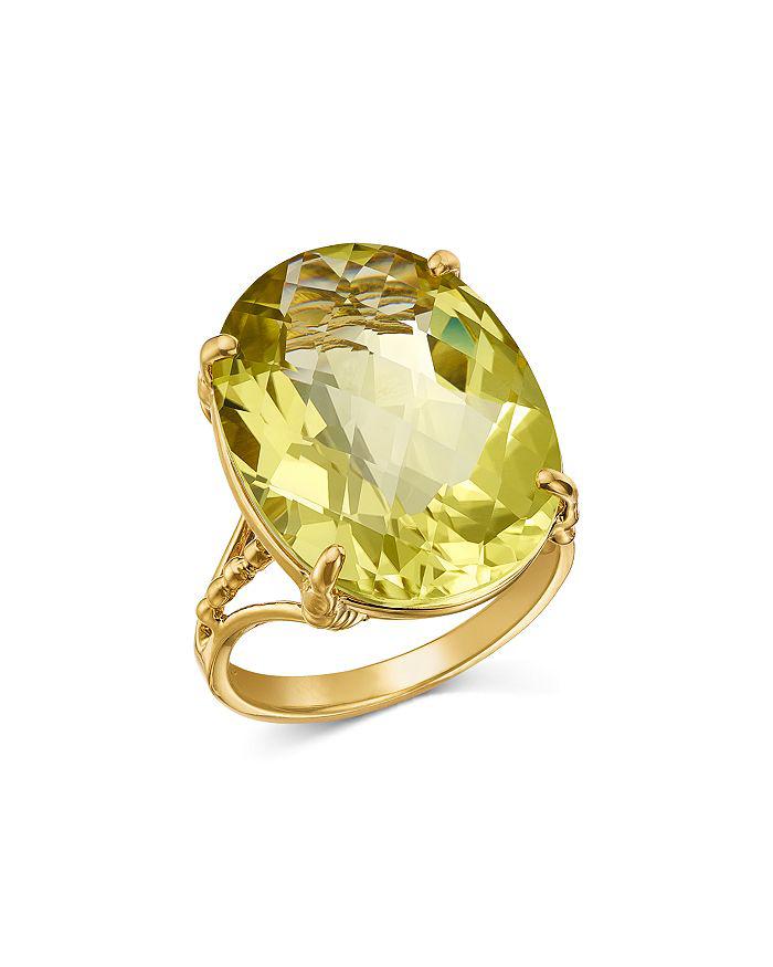 Bloomingdale
s Fine Collection Prasiolite Oval Cut Ring in 14K Yellow Gold