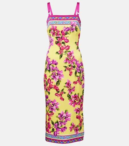 Dolce Gabbana Taormina floral silk-blend midi dress Dresses