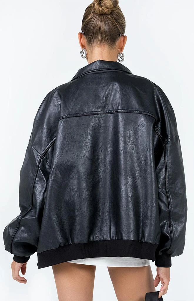 Princess Polly Goldsmith Faux Leather Bomber Jacket 4