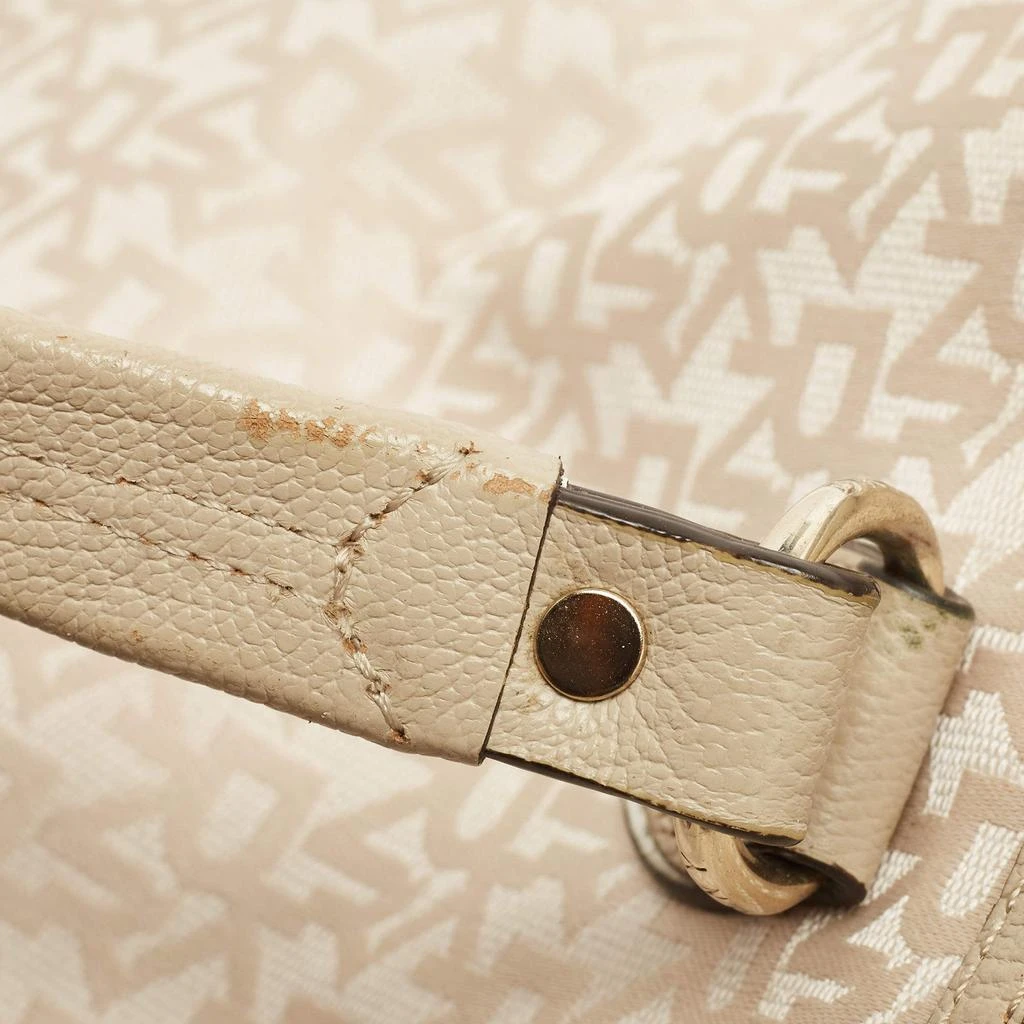 DKNY DKNY Cream/Beige Signature Canvas and Leather Dome Satchel 8