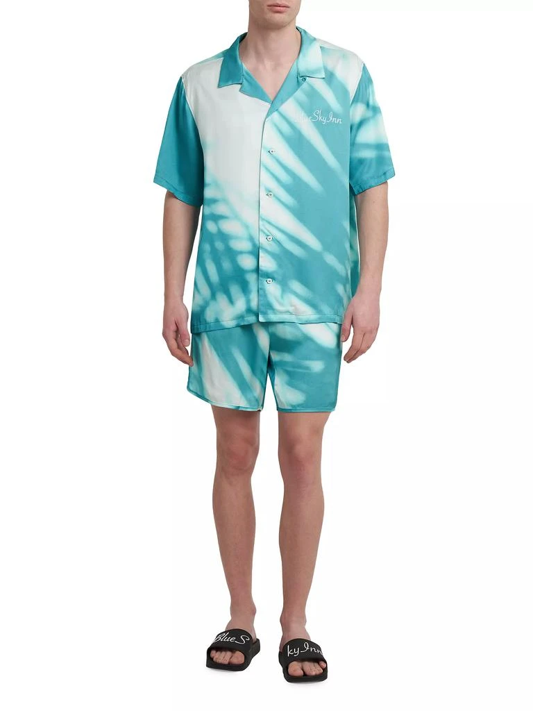 Blue Sky Inn Palm Shadow Abstract Shorts 2