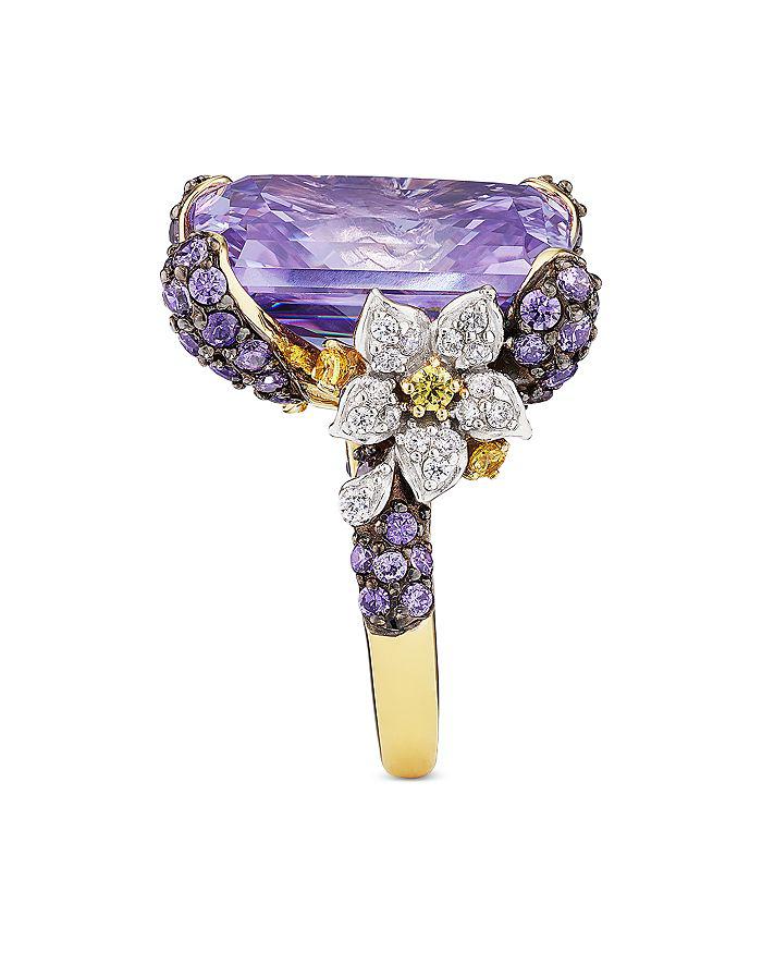 Anabela Chan 18K Yellow Gold Plated Sterling Silver English Garden Simulated Amethyst & Simulated Diamond Cinderella Ring