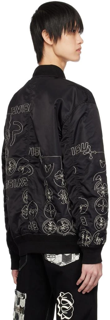 Evisu Black Embroidered Bomber Jacket 3