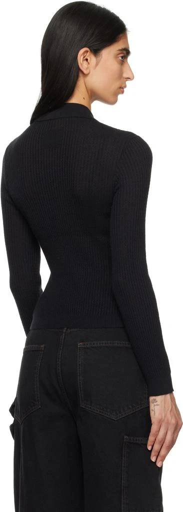 Guest in Residence Black Long Sleeve Shrunken Polo 3