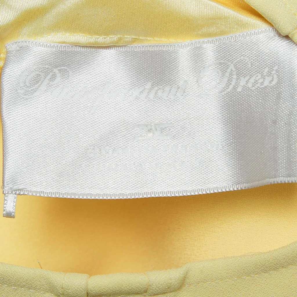 ELISABETTA FRANCHI Elisabetta Franchi Yellow Crepe Bow Detail Passepartout Dress S 5