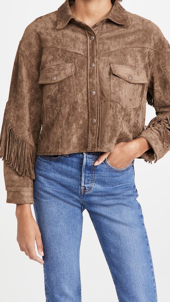 BLANKNYC Hot Cocoa Fringe Jacket