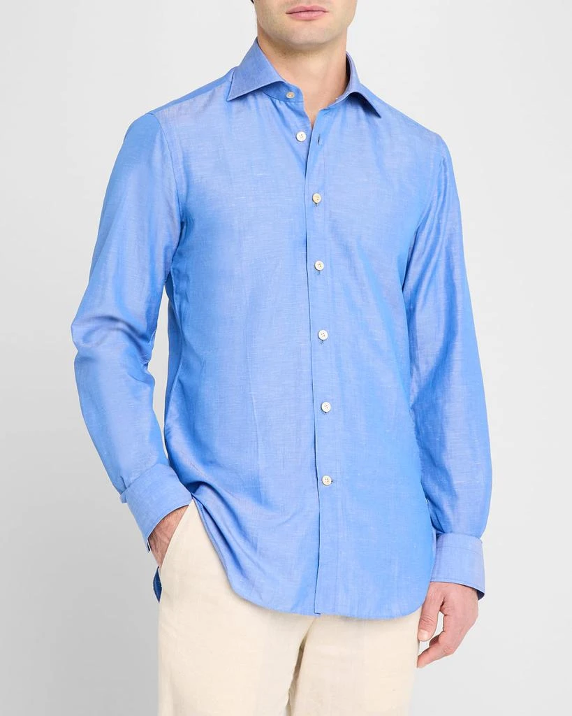 Kiton Men's Heathered Cotton Dress Shirt 4
