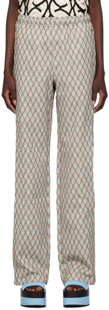 ANDERSSON BELL Beige & Blue Makeni Trousers