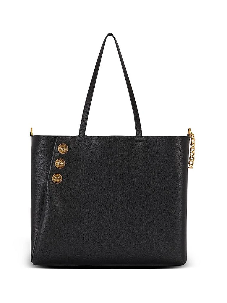 Balmain Emblème Grained Leather Tote Bag 6