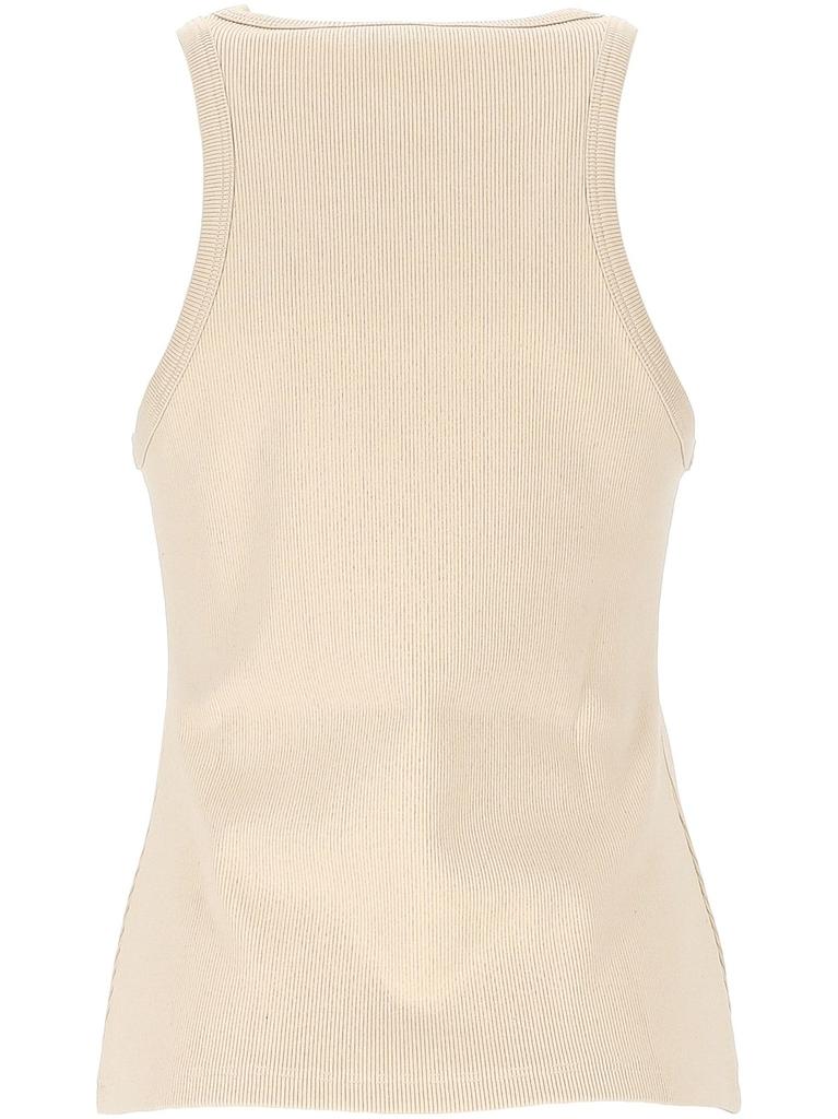 Miu Miu Miu Miu Logo-Embellished Ribbed Sleeveless Top