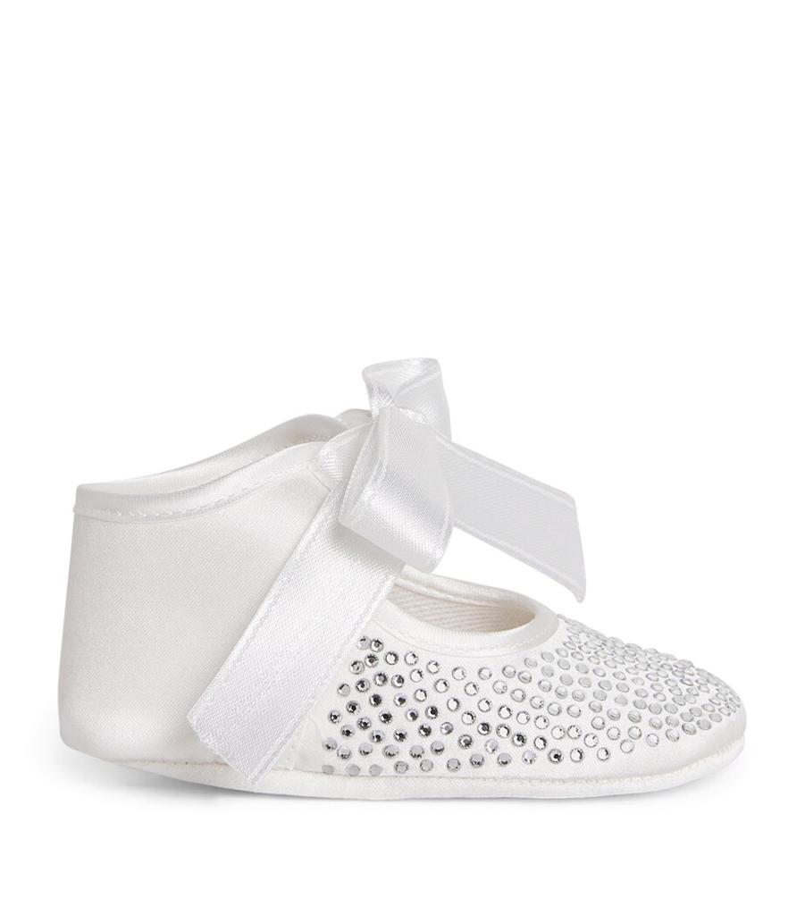 Bimbalo Satin Crystal-Embellished Ballet Flats