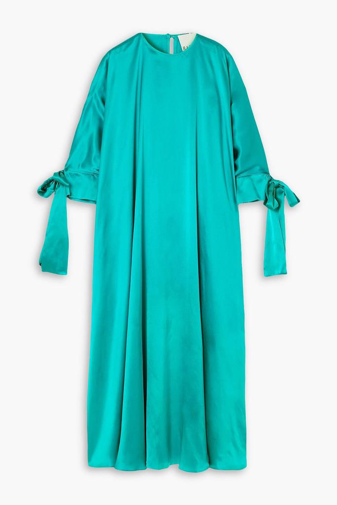 Halpern Bow-detailed silk-satin kaftan